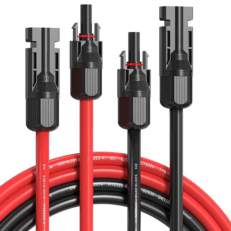 כבל מאריך סולארי 10AWG 50 Ft 10 Gauge כבלי פאנל סולארי חוט 50 רגל